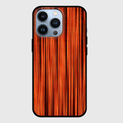 Чехол для iPhone 13 Pro Абстрактные полосы красно-оранжевый, цвет: 3D-черный