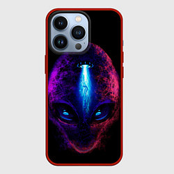 Чехол для iPhone 13 Pro UFO alien head, цвет: 3D-красный