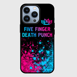 Чехол iPhone 13 Pro Five Finger Death Punch - neon gradient посередине