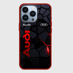 Чехол для iPhone 13 Pro Audi - плиты с эффектом свечения, цвет: 3D-красный