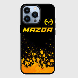 Чехол для iPhone 13 Pro Mazda - gold gradient посередине, цвет: 3D-черный