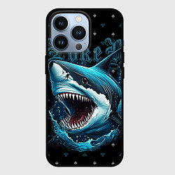 Чехол для iPhone 13 Pro Акула покера, цвет: 3D-черный