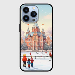 Чехол для iPhone 13 Pro Ретро новый год на площади, цвет: 3D-черный