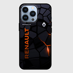 Чехол для iPhone 13 Pro Renault - плиты с эффектом свечения, цвет: 3D-черный