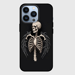Чехол для iPhone 13 Pro Необычный скелет с крыльями, цвет: 3D-черный