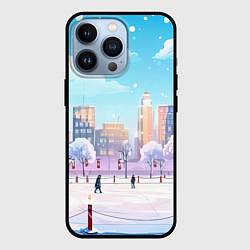Чехол для iPhone 13 Pro Снежный городок, цвет: 3D-черный