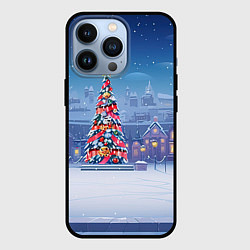 Чехол для iPhone 13 Pro Новогодняя нарядная елка, цвет: 3D-черный
