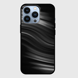 Чехол iPhone 13 Pro Черно белый волнистый абстрактный узор