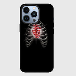 Чехол iPhone 13 Pro Грудная клетка с сердцем кристаллом