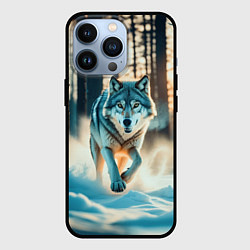 Чехол iPhone 13 Pro Волк в темном лесу