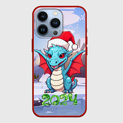 Чехол для iPhone 13 Pro Символ года дракон 2024, цвет: 3D-красный