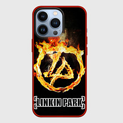 Чехол iPhone 13 Pro Linkin Park - fire logo