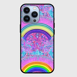 Чехол iPhone 13 Pro Радужный узор разноцветный