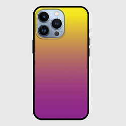 Чехол для iPhone 13 Pro Желто-фиолетовый градиент, цвет: 3D-черный