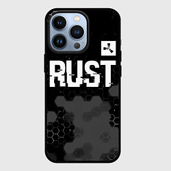 Чехол iPhone 13 Pro Rust glitch на темном фоне посередине