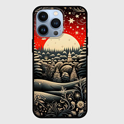Чехол для iPhone 13 Pro Новогодняя сказка зимний рисунок, цвет: 3D-черный