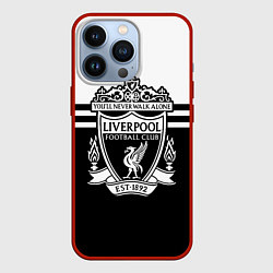 Чехол для iPhone 13 Pro Ливерпуль - черно-белый, цвет: 3D-красный