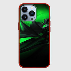 Чехол для iPhone 13 Pro Зеленый мир абстракции, цвет: 3D-красный