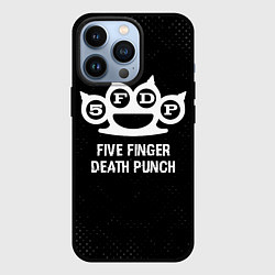 Чехол iPhone 13 Pro Five Finger Death Punch glitch на темном фоне