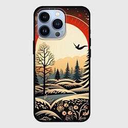 Чехол для iPhone 13 Pro Украшения зимы 2024, цвет: 3D-черный