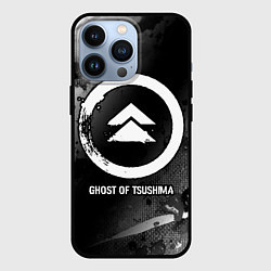 Чехол iPhone 13 Pro Ghost of Tsushima glitch на темном фоне