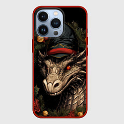 Чехол для iPhone 13 Pro Ледяной дракон праздника, цвет: 3D-красный