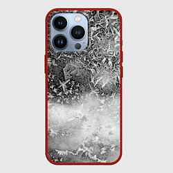 Чехол iPhone 13 Pro Серый лёд и снежинки