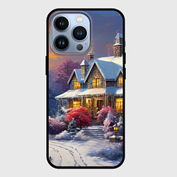 Чехол для iPhone 13 Pro Новогодняя ночь в зимнем лесу, цвет: 3D-черный