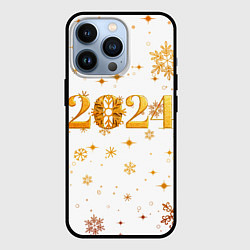 Чехол iPhone 13 Pro Новый 2024 год - золотой