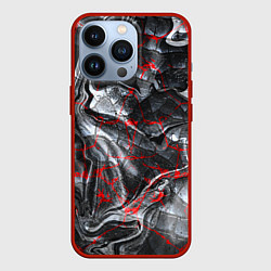Чехол для iPhone 13 Pro Красные узоры, цвет: 3D-красный