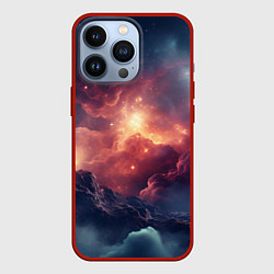 Чехол для iPhone 13 Pro Космические облака, цвет: 3D-красный