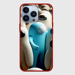 Чехол для iPhone 13 Pro Among us - ai art - video game, цвет: 3D-красный