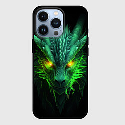 Чехол iPhone 13 Pro Светящийся зеленый дракон 2024