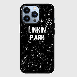 Чехол iPhone 13 Pro Linkin Park glitch на темном фоне посередине