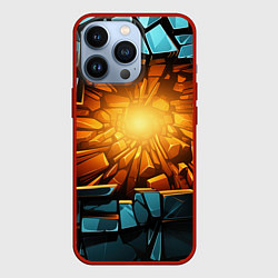 Чехол для iPhone 13 Pro Геометрическая огненная яма иллюзия, цвет: 3D-красный