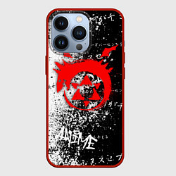 Чехол для iPhone 13 Pro Знак уроборос - черно-белый, цвет: 3D-красный