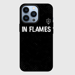 Чехол iPhone 13 Pro In Flames glitch на темном фоне посередине