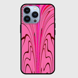 Чехол iPhone 13 Pro Плавные линии на розовом фоне