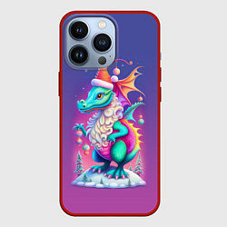 Чехол для iPhone 13 Pro Новогодний дракончик - нейросеть, цвет: 3D-красный