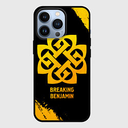 Чехол iPhone 13 Pro Breaking Benjamin - gold gradient