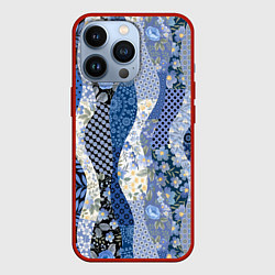 Чехол для iPhone 13 Pro Лоскутные волны, цвет: 3D-красный