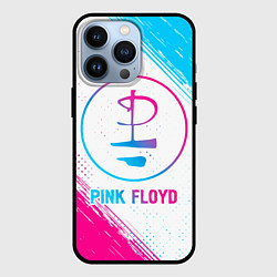 Чехол iPhone 13 Pro Pink Floyd neon gradient style