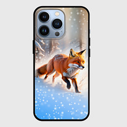 Чехол iPhone 13 Pro Лиса на зимней охоте