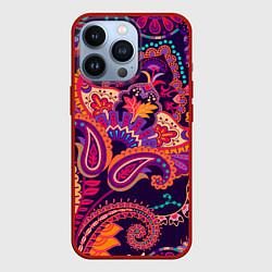 Чехол для iPhone 13 Pro Индийские этнические узоры, цвет: 3D-красный