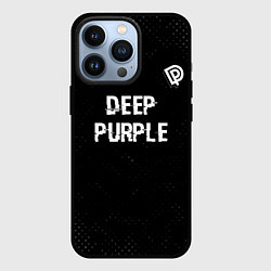 Чехол для iPhone 13 Pro Deep Purple glitch на темном фоне посередине, цвет: 3D-черный