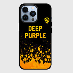 Чехол iPhone 13 Pro Deep Purple - gold gradient посередине