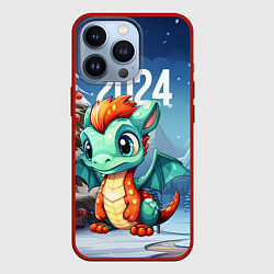 Чехол для iPhone 13 Pro Милый новогодний дракон 2024, цвет: 3D-красный