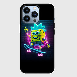 Чехол iPhone 13 Pro Sponge Bob on a skateboard