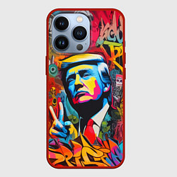 Чехол iPhone 13 Pro Дональд Трамп - граффити - нейросеть