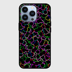 Чехол для iPhone 13 Pro Неоновые шарики, цвет: 3D-черный